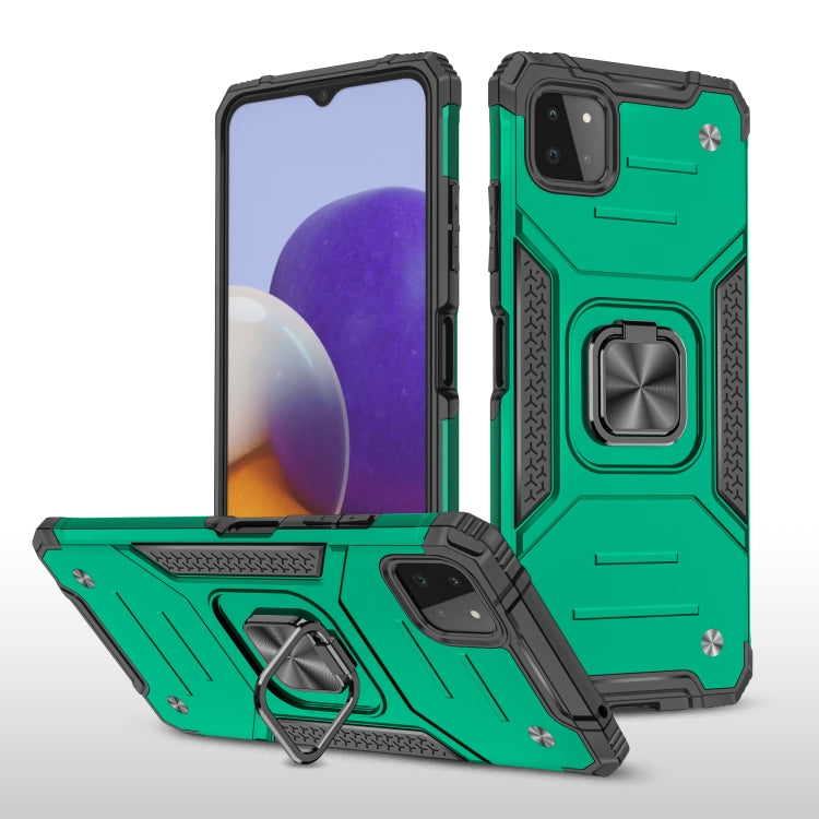 For Samsung Galaxy A22 5G Magnetic Armor Shockproof TPU + PC Phone Case with Metal Ring Holder