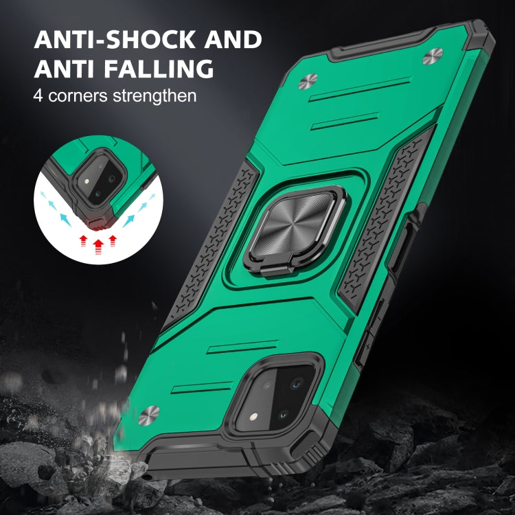 For Samsung Galaxy A22 5G Magnetic Armor Shockproof TPU + PC Phone Case with Metal Ring Holder