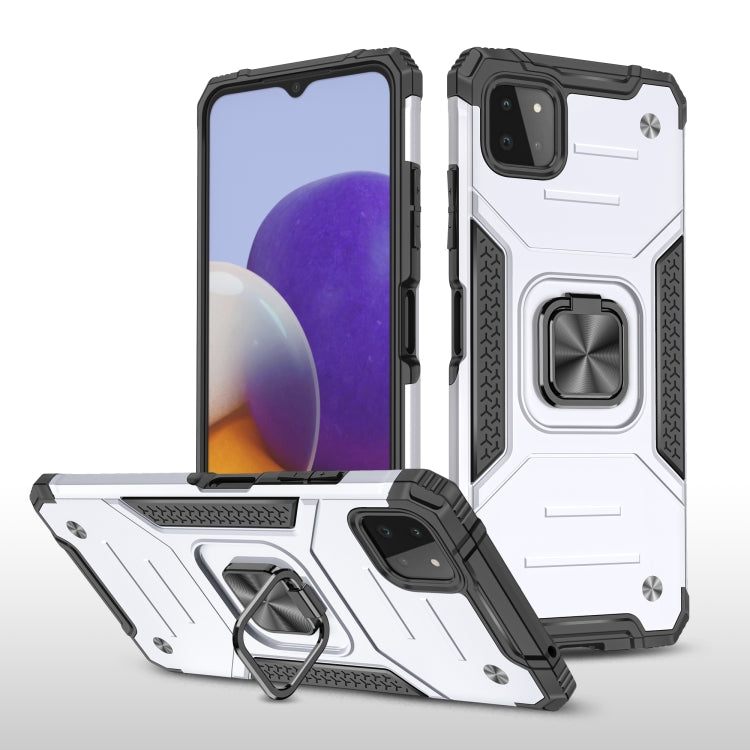 For Samsung Galaxy A22 5G Magnetic Armor Shockproof TPU + PC Phone Case with Metal Ring Holder