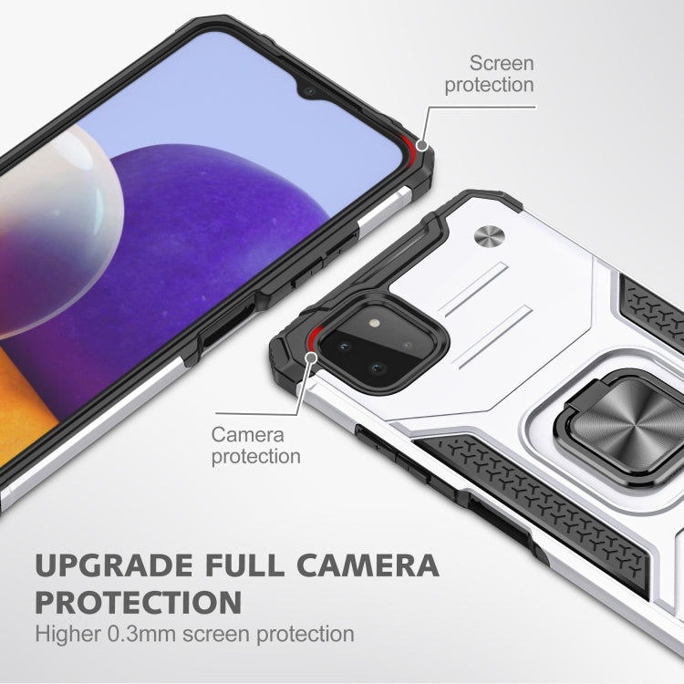 For Samsung Galaxy A22 5G Magnetic Armor Shockproof TPU + PC Phone Case with Metal Ring Holder
