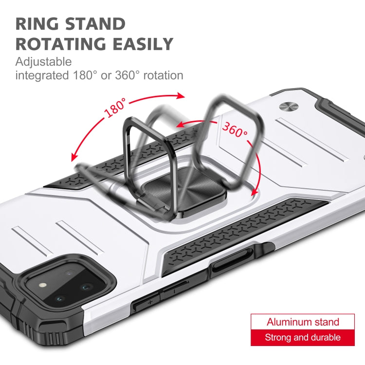 For Samsung Galaxy A22 5G Magnetic Armor Shockproof TPU + PC Phone Case with Metal Ring Holder