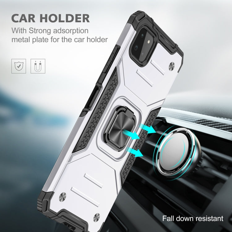 For Samsung Galaxy A22 5G Magnetic Armor Shockproof TPU + PC Phone Case with Metal Ring Holder