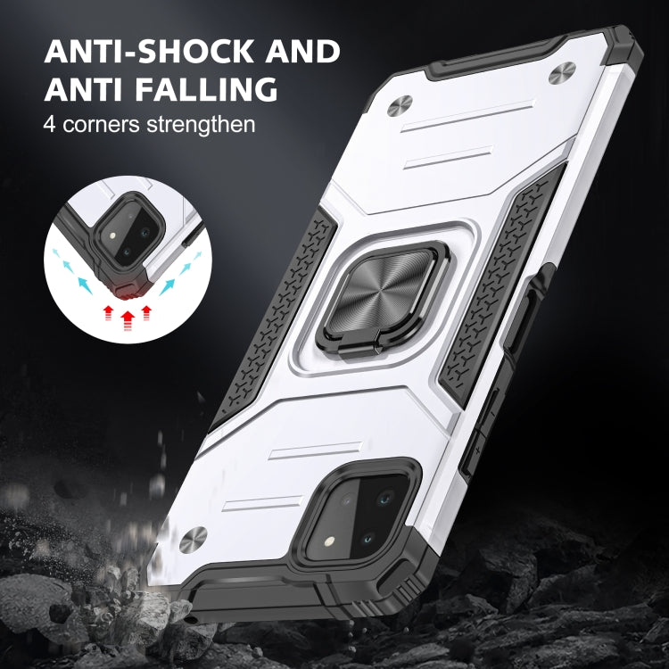 For Samsung Galaxy A22 5G Magnetic Armor Shockproof TPU + PC Phone Case with Metal Ring Holder