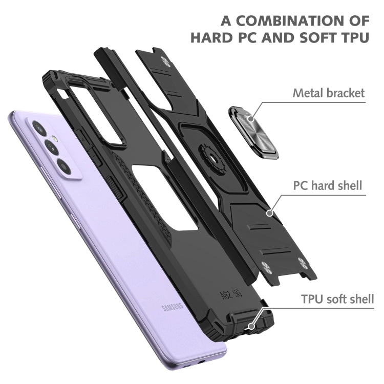 For Samsung Galaxy Quantum 2 / A82 5G Magnetic Armor Shockproof TPU + PC Phone Case with Metal Ring Holder