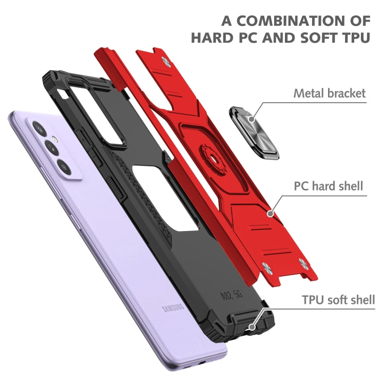 For Samsung Galaxy Quantum 2 / A82 5G Magnetic Armor Shockproof TPU + PC Phone Case with Metal Ring Holder