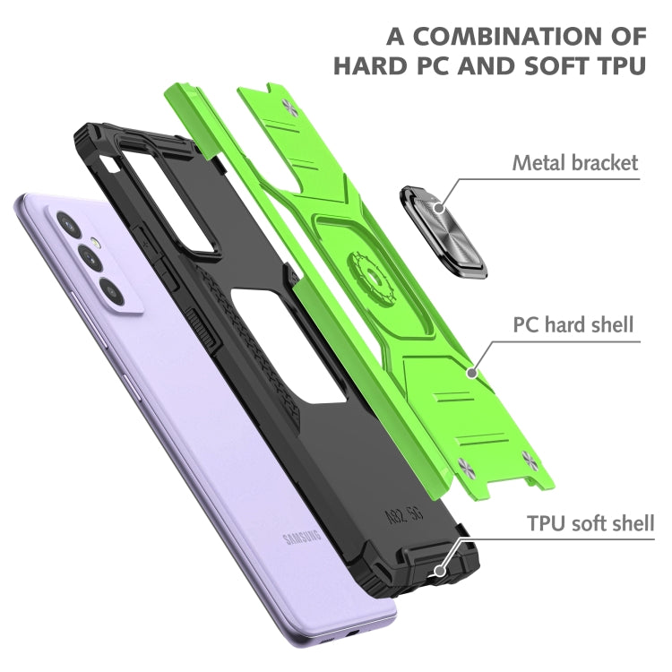 For Samsung Galaxy Quantum 2 / A82 5G Magnetic Armor Shockproof TPU + PC Phone Case with Metal Ring Holder