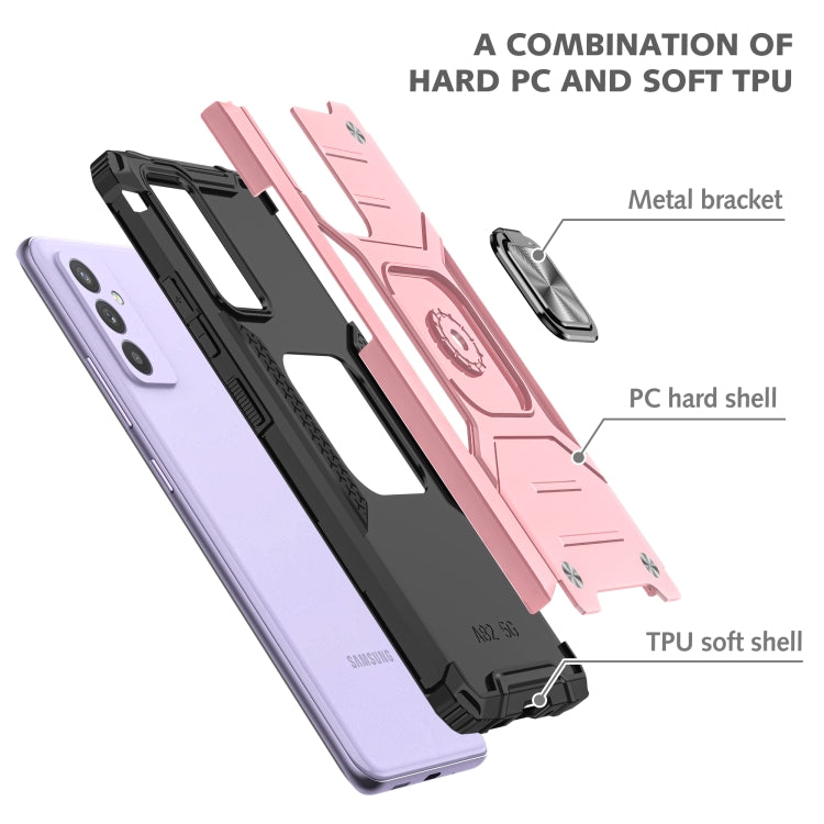 For Samsung Galaxy Quantum 2 / A82 5G Magnetic Armor Shockproof TPU + PC Phone Case with Metal Ring Holder