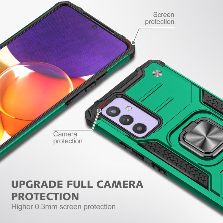 For Samsung Galaxy Quantum 2 / A82 5G Magnetic Armor Shockproof TPU + PC Phone Case with Metal Ring Holder