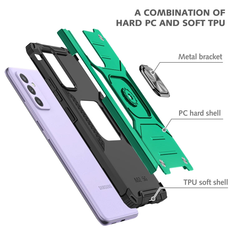 For Samsung Galaxy Quantum 2 / A82 5G Magnetic Armor Shockproof TPU + PC Phone Case with Metal Ring Holder