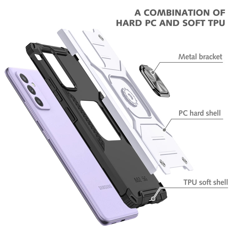 For Samsung Galaxy Quantum 2 / A82 5G Magnetic Armor Shockproof TPU + PC Phone Case with Metal Ring Holder