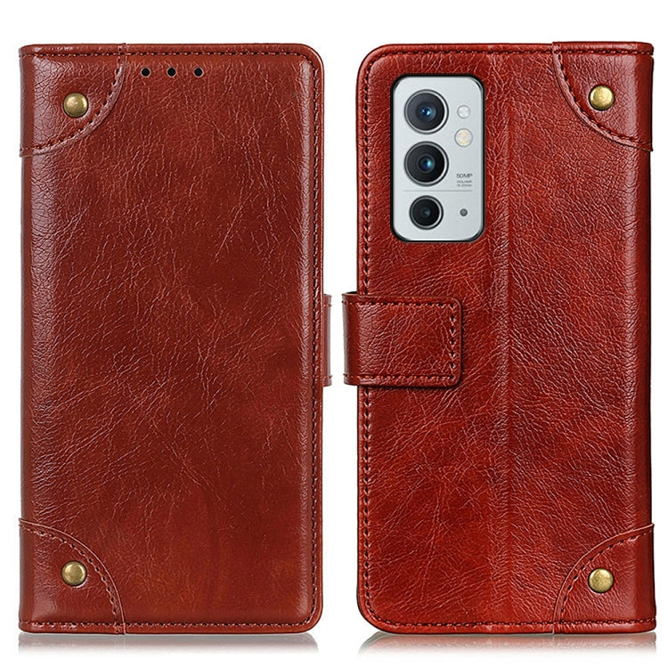 For OnePlus 9RT 5G Copper Buckle Nappa Texture Horizontal Flip Leather Phone Case