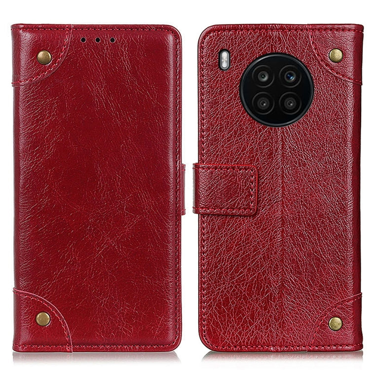 For Huawei nova 8i / Honor 50 Lite Copper Buckle Nappa Texture Horizontal Flip Leather Phone Case