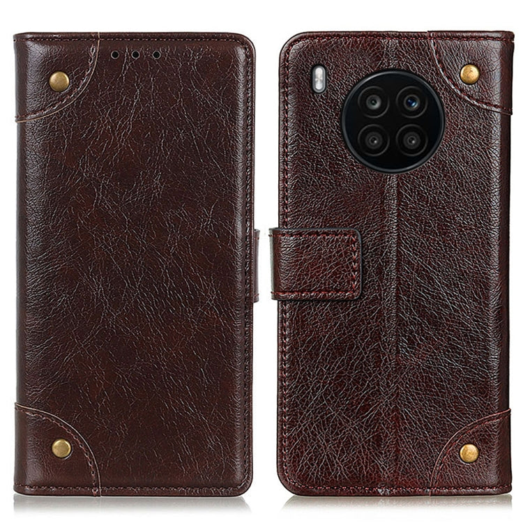 For Huawei nova 8i / Honor 50 Lite Copper Buckle Nappa Texture Horizontal Flip Leather Phone Case
