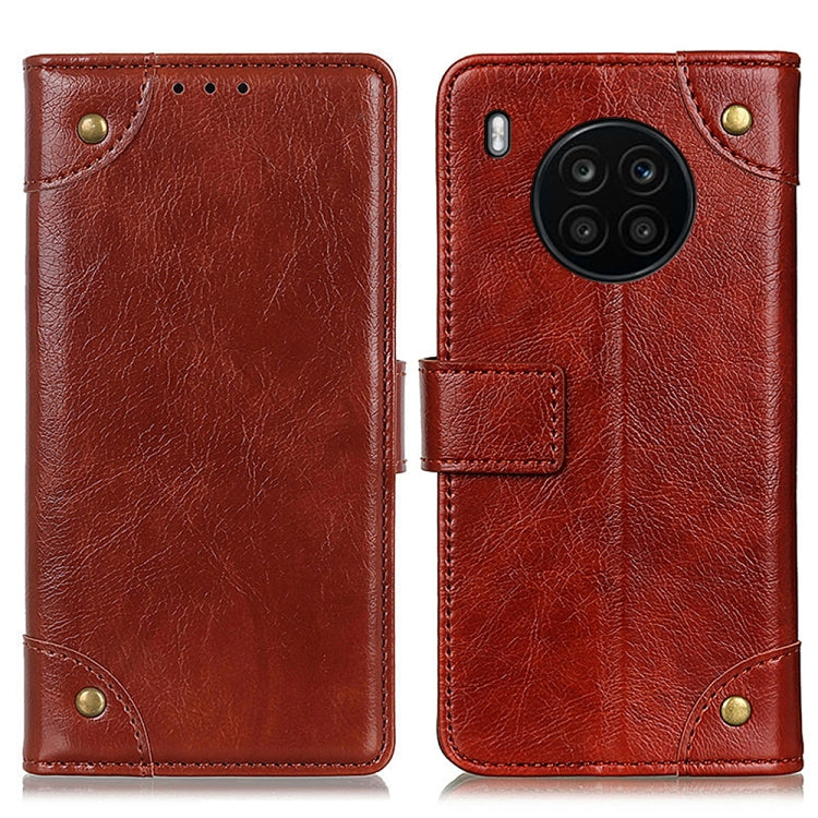 For Huawei nova 8i / Honor 50 Lite Copper Buckle Nappa Texture Horizontal Flip Leather Phone Case