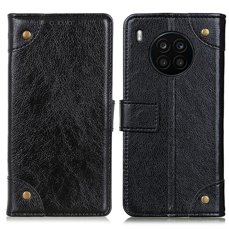 For Huawei nova 8i / Honor 50 Lite Copper Buckle Nappa Texture Horizontal Flip Leather Phone Case