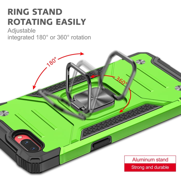 For OPPO A3s Magnetic Armor Shockproof TPU + PC Phone Case with Metal Ring Holder