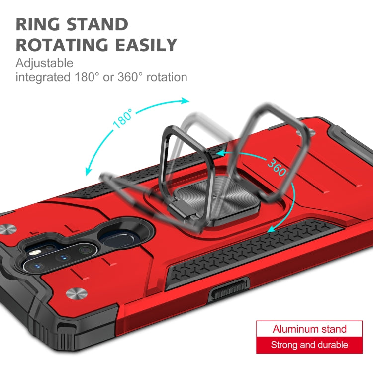 For OPPO A5 & A9 Magnetic Armor Shockproof TPU + PC Phone Case with Metal Ring Holder