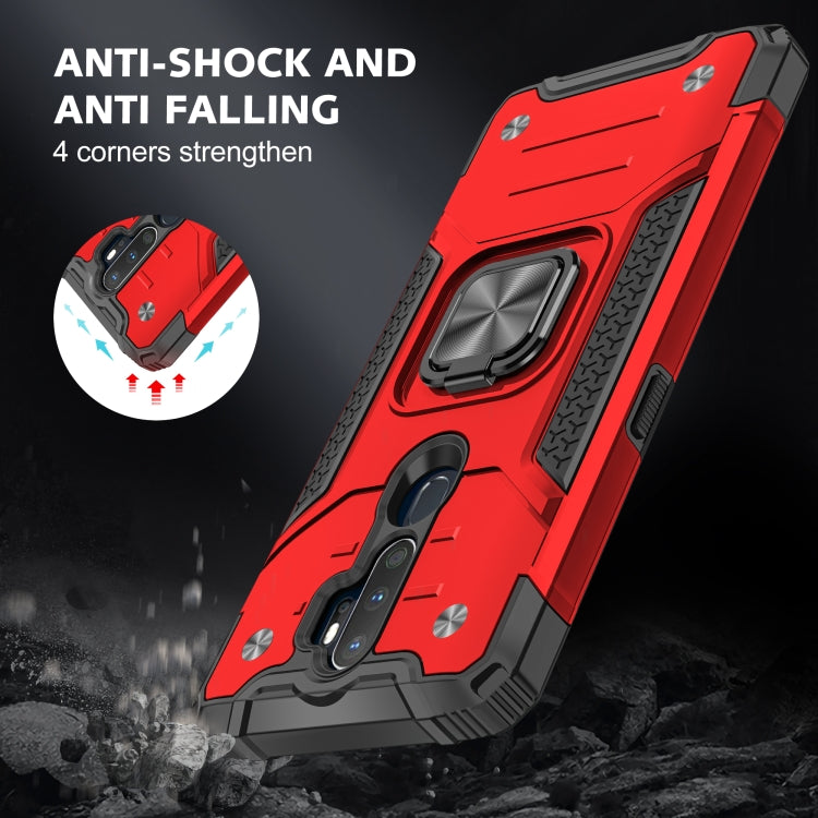 For OPPO A5 & A9 Magnetic Armor Shockproof TPU + PC Phone Case with Metal Ring Holder