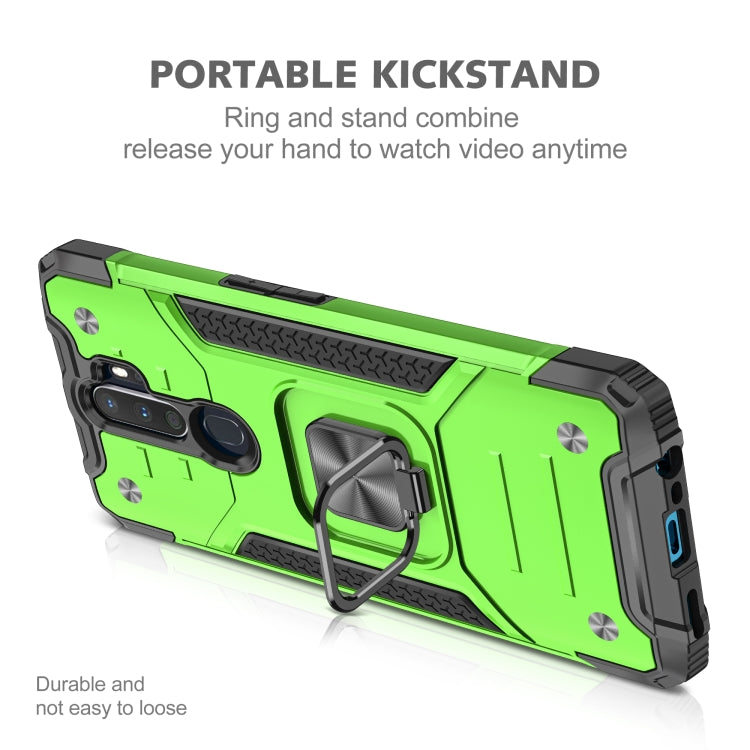 For OPPO A5 & A9 Magnetic Armor Shockproof TPU + PC Phone Case with Metal Ring Holder