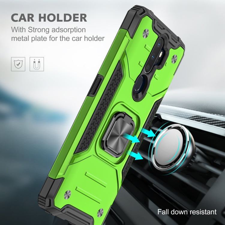 For OPPO A5 & A9 Magnetic Armor Shockproof TPU + PC Phone Case with Metal Ring Holder