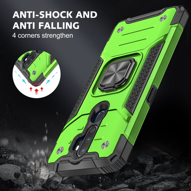 For OPPO A5 & A9 Magnetic Armor Shockproof TPU + PC Phone Case with Metal Ring Holder