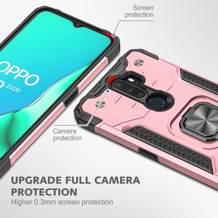For OPPO A5 & A9 Magnetic Armor Shockproof TPU + PC Phone Case with Metal Ring Holder