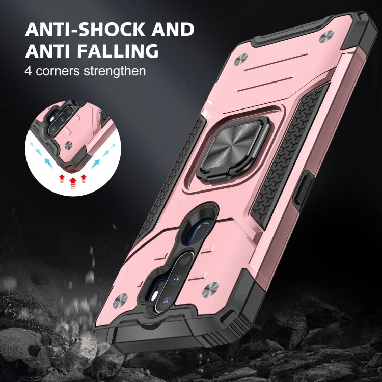 For OPPO A5 & A9 Magnetic Armor Shockproof TPU + PC Phone Case with Metal Ring Holder