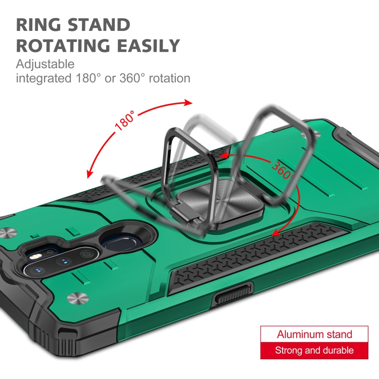 For OPPO A5 & A9 Magnetic Armor Shockproof TPU + PC Phone Case with Metal Ring Holder