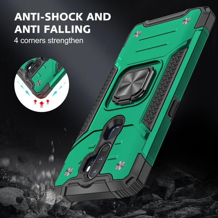 For OPPO A5 & A9 Magnetic Armor Shockproof TPU + PC Phone Case with Metal Ring Holder