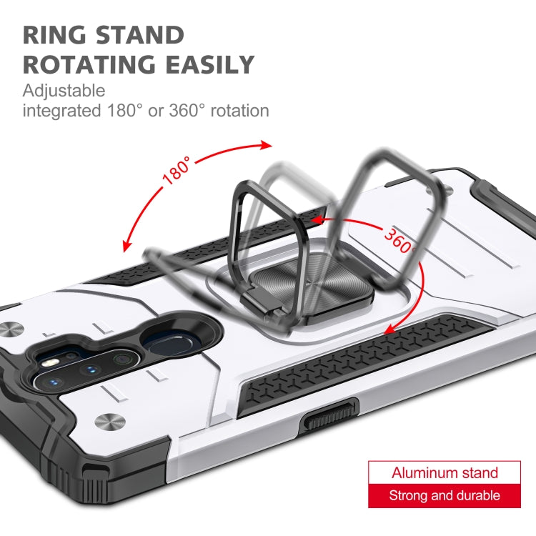 For OPPO A5 & A9 Magnetic Armor Shockproof TPU + PC Phone Case with Metal Ring Holder