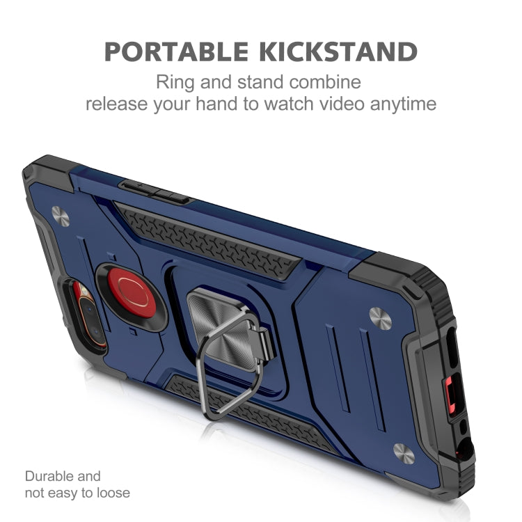 For OPPO A5s & A7 Magnetic Armor Shockproof TPU + PC Phone Case with Metal Ring Holder