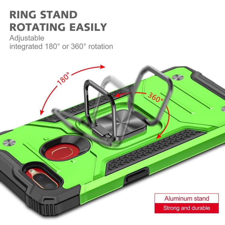 For OPPO A5s & A7 Magnetic Armor Shockproof TPU + PC Phone Case with Metal Ring Holder