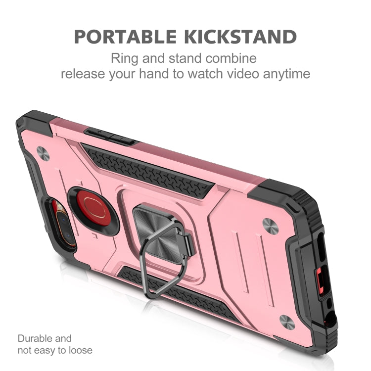 For OPPO A5s & A7 Magnetic Armor Shockproof TPU + PC Phone Case with Metal Ring Holder