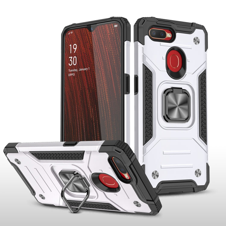 For OPPO A5s & A7 Magnetic Armor Shockproof TPU + PC Phone Case with Metal Ring Holder