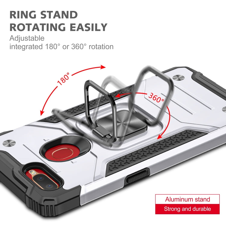 For OPPO A5s & A7 Magnetic Armor Shockproof TPU + PC Phone Case with Metal Ring Holder