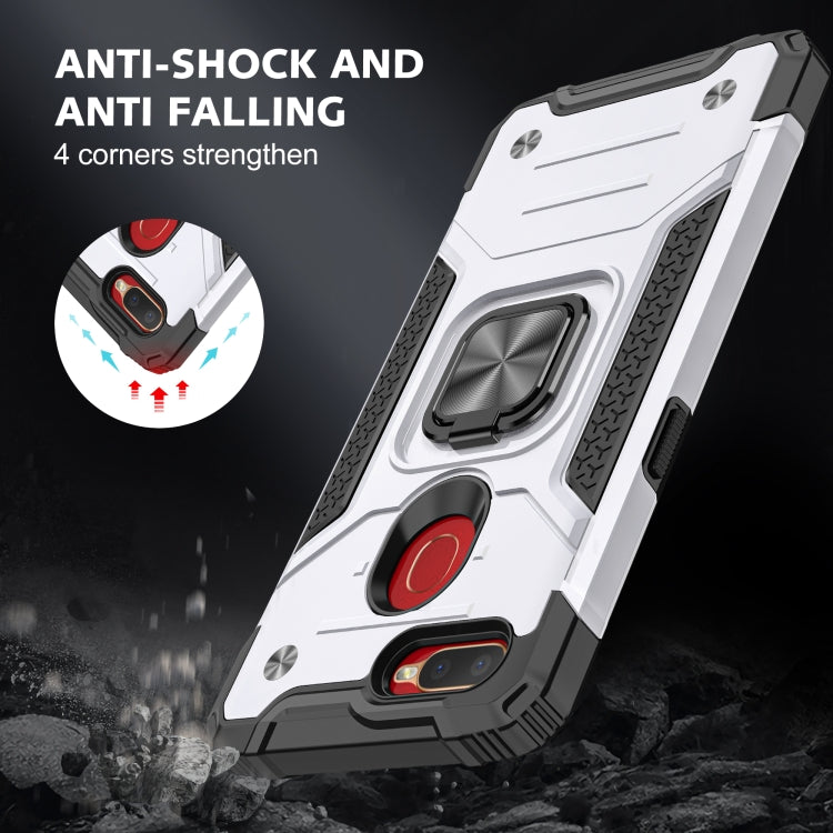 For OPPO A5s & A7 Magnetic Armor Shockproof TPU + PC Phone Case with Metal Ring Holder