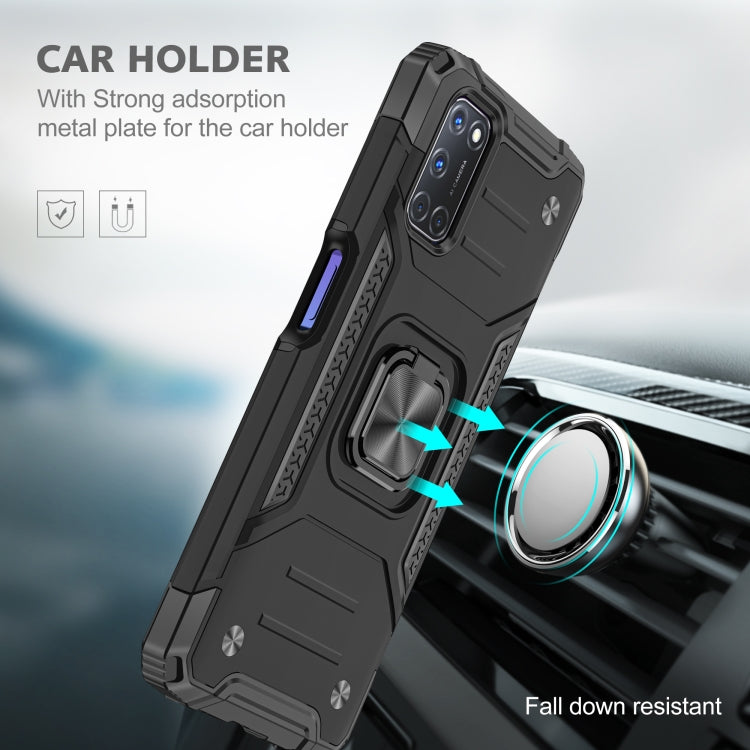 For OPPO A52 & A72 & A92 Magnetic Armor Shockproof TPU + PC Phone Case with Metal Ring Holder