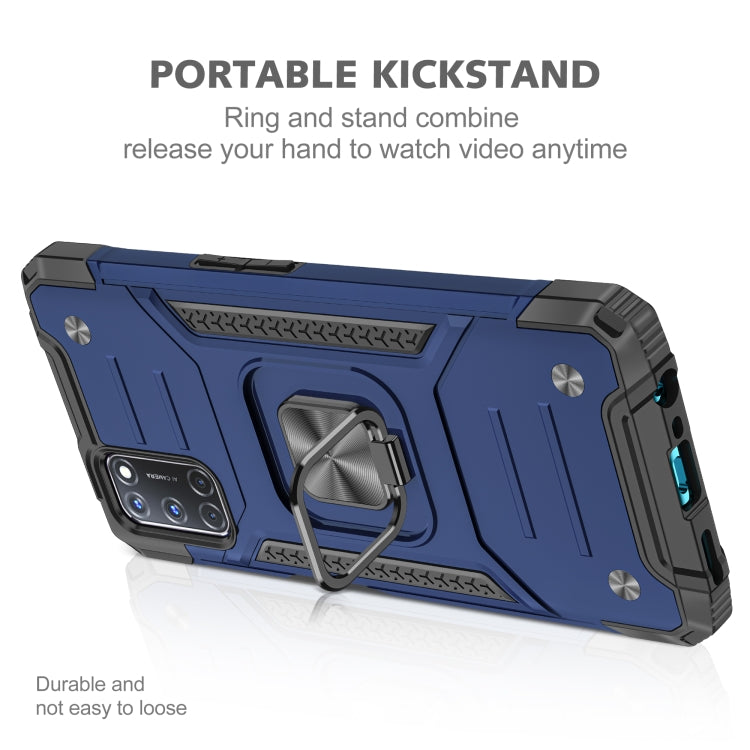 For OPPO A52 & A72 & A92 Magnetic Armor Shockproof TPU + PC Phone Case with Metal Ring Holder