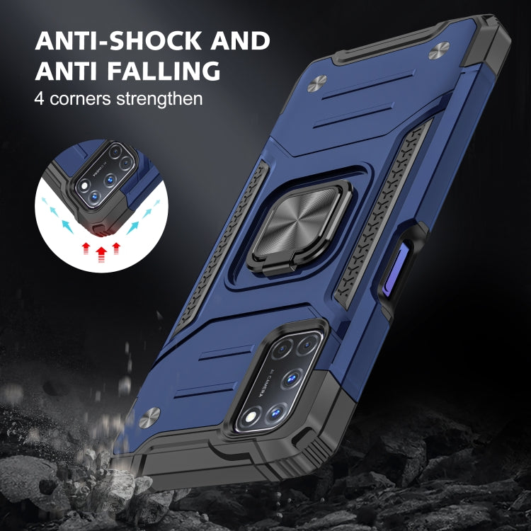 For OPPO A52 & A72 & A92 Magnetic Armor Shockproof TPU + PC Phone Case with Metal Ring Holder