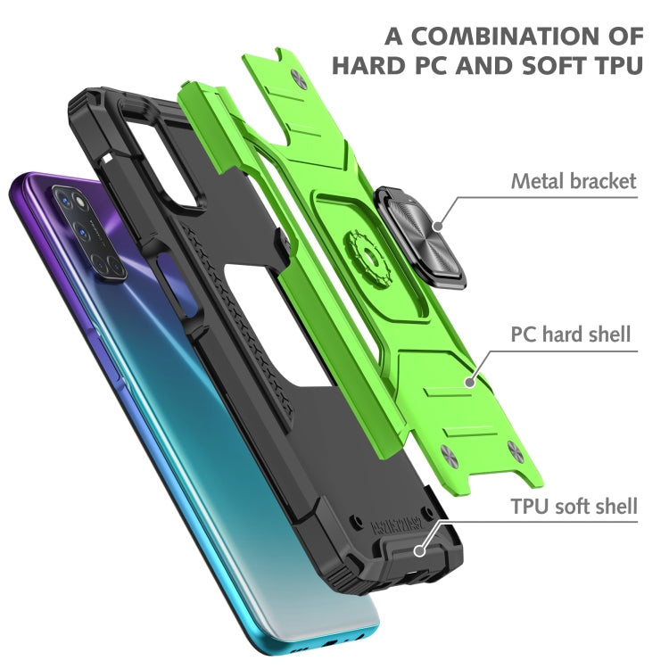 For OPPO A52 & A72 & A92 Magnetic Armor Shockproof TPU + PC Phone Case with Metal Ring Holder