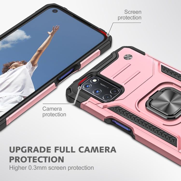 For OPPO A52 & A72 & A92 Magnetic Armor Shockproof TPU + PC Phone Case with Metal Ring Holder