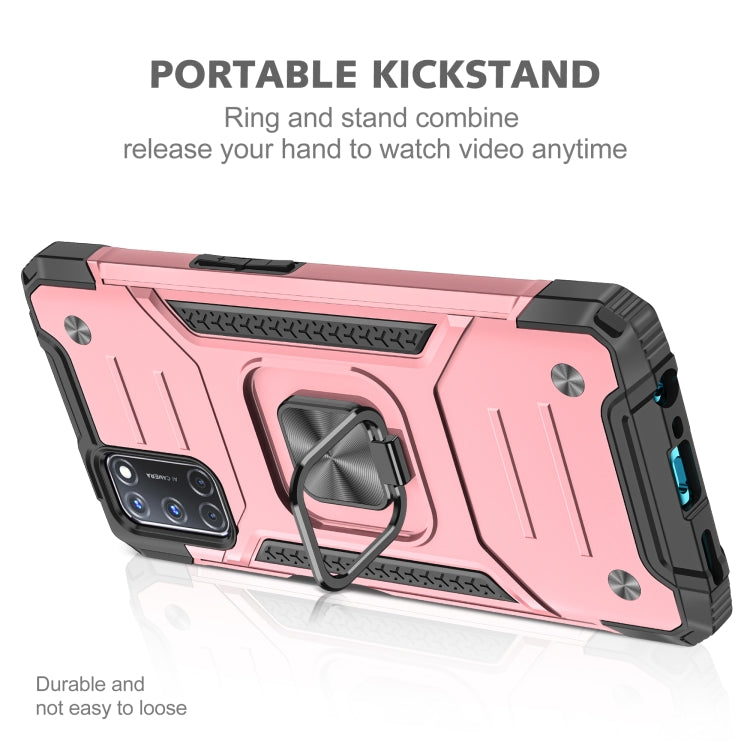 For OPPO A52 & A72 & A92 Magnetic Armor Shockproof TPU + PC Phone Case with Metal Ring Holder