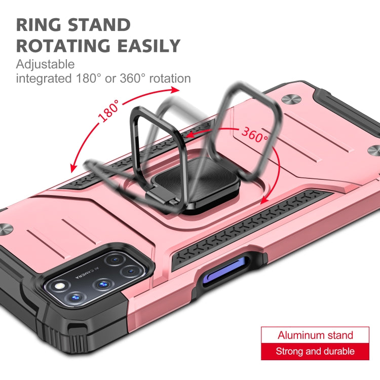 For OPPO A52 & A72 & A92 Magnetic Armor Shockproof TPU + PC Phone Case with Metal Ring Holder