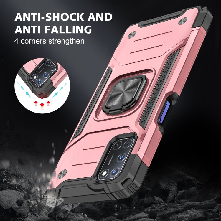 For OPPO A52 & A72 & A92 Magnetic Armor Shockproof TPU + PC Phone Case with Metal Ring Holder
