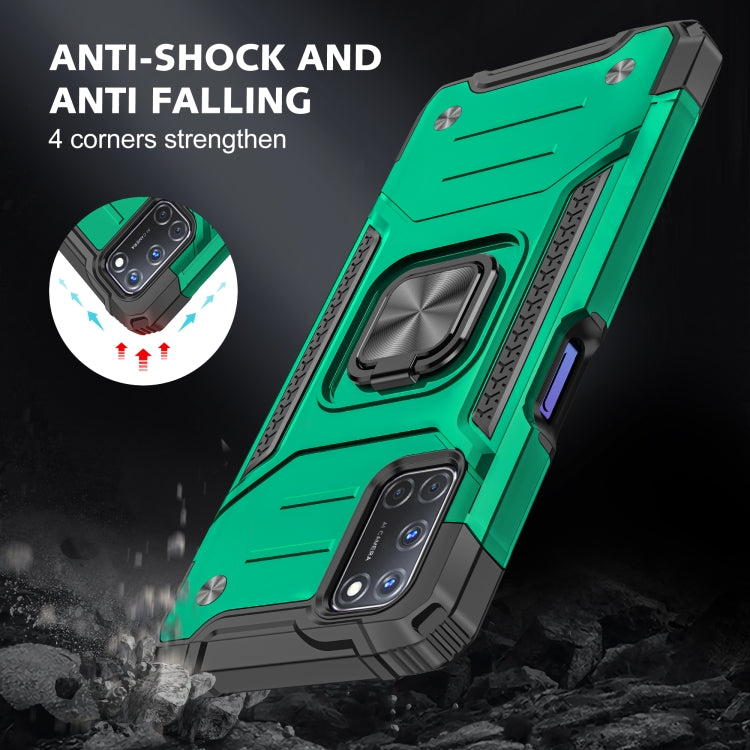 For OPPO A52 & A72 & A92 Magnetic Armor Shockproof TPU + PC Phone Case with Metal Ring Holder