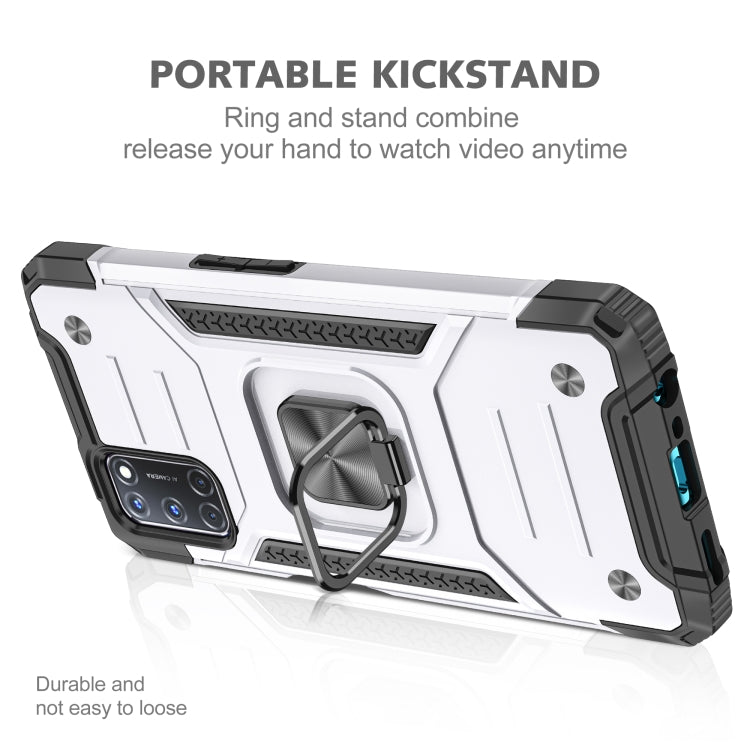 For OPPO A52 & A72 & A92 Magnetic Armor Shockproof TPU + PC Phone Case with Metal Ring Holder