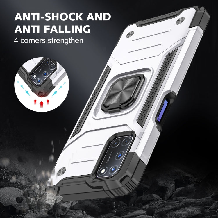 For OPPO A52 & A72 & A92 Magnetic Armor Shockproof TPU + PC Phone Case with Metal Ring Holder