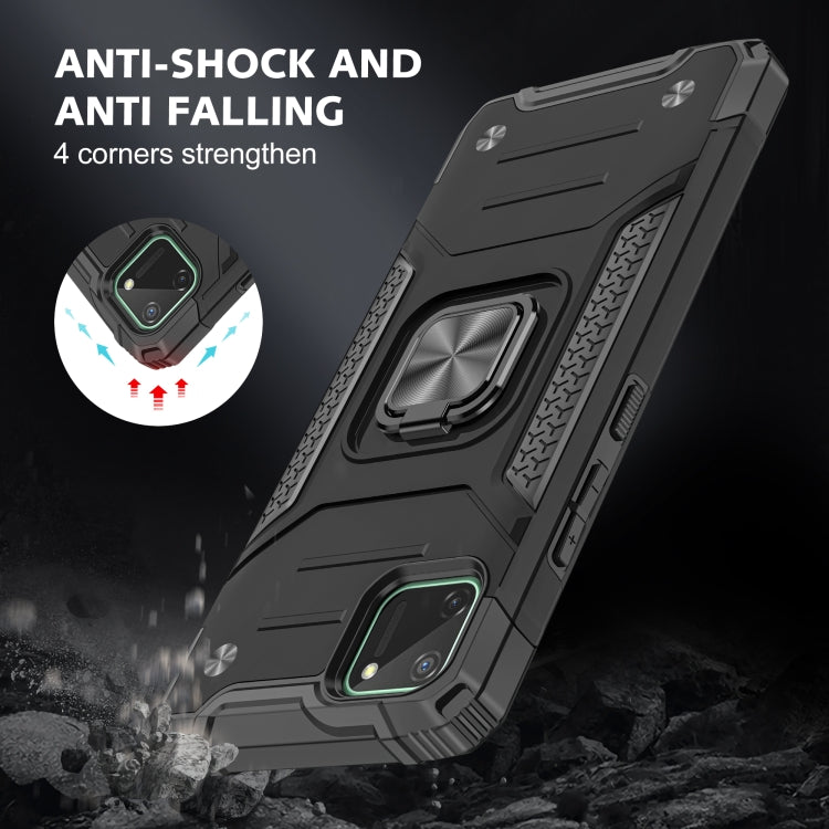 For OPPO Realme C11 Magnetic Armor Shockproof TPU + PC Phone Case with Metal Ring Holder