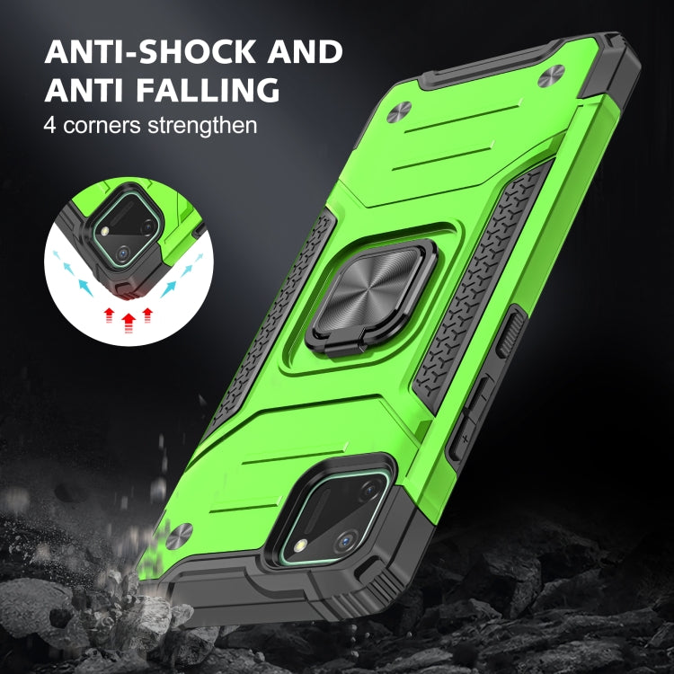For OPPO Realme C11 Magnetic Armor Shockproof TPU + PC Phone Case with Metal Ring Holder