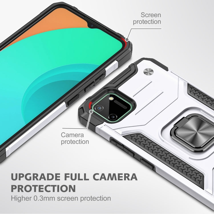 For OPPO Realme C11 Magnetic Armor Shockproof TPU + PC Phone Case with Metal Ring Holder